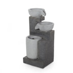 Colquitt Outdoor Modern 3 Tier Fountain, Multi-Gray