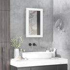 kleankin Bathroom Medicine Cabinet, Wall Mounted Mirror Cabinet, White