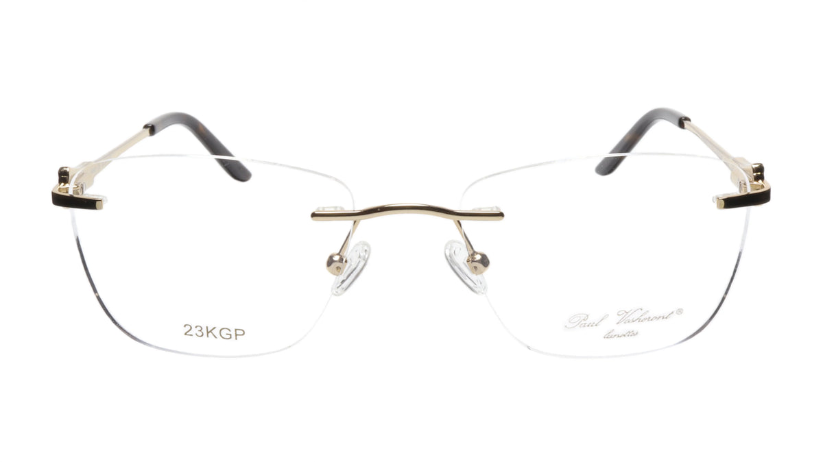 Paul Vosheront Tapered Square Gold & Ebony Acetate Optical Frame 52-18-135 37