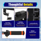 2 Stroke 3.6 HP Gasoline Outboard Motor, 55cc Fishing Boat Engine with Water Cooling System Clutch Control Midnight
