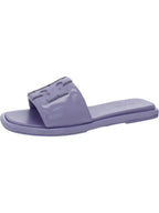 Tory Burch Individuals Double T Sport Slide Leather Slides Flat Sandals