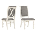 Roundhill Furniture Belleza French Country 5-Piece Dining Set in Antique White and Weathered Oak Finish