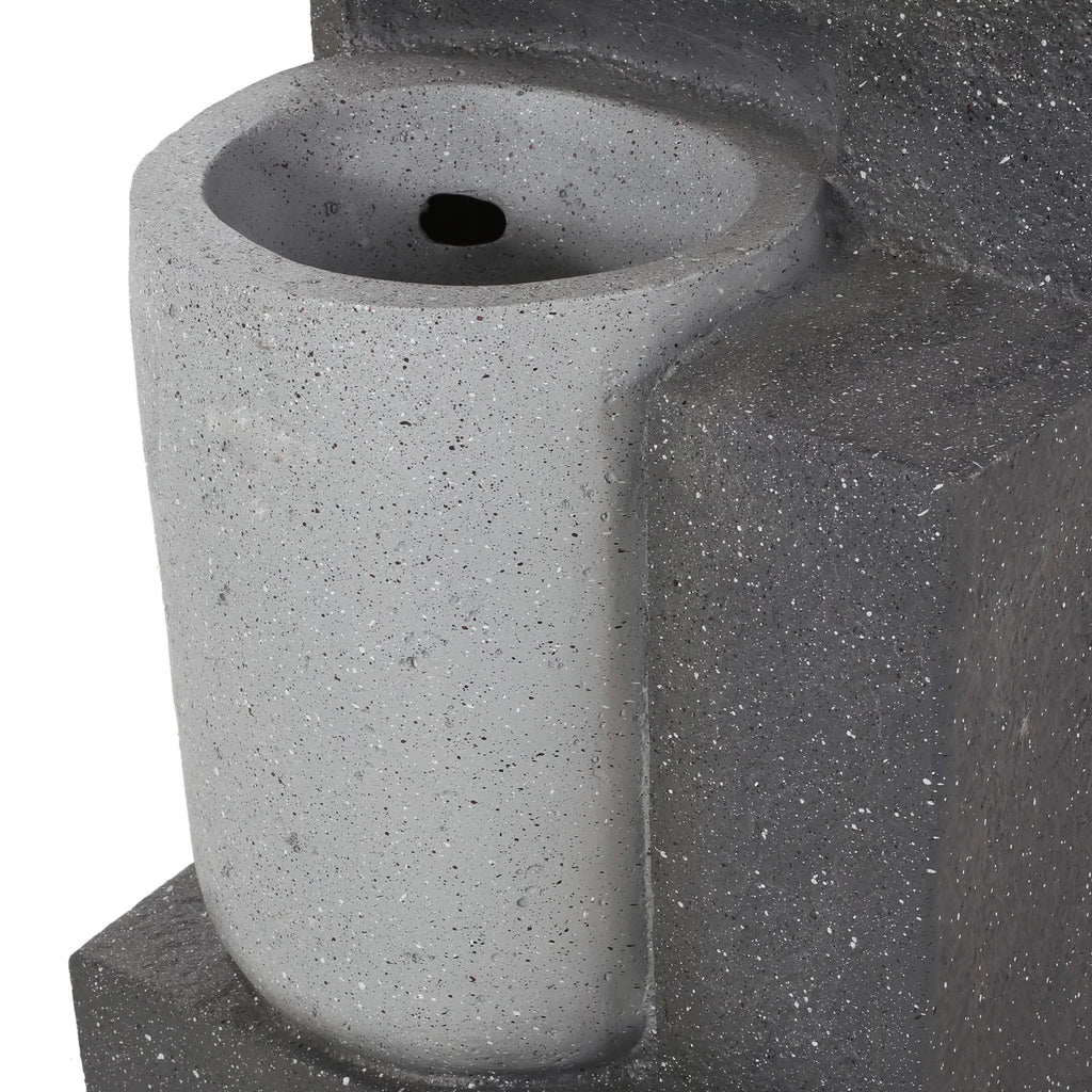 Colquitt Outdoor Modern 3 Tier Fountain, Multi-Gray