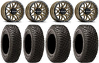 Raceline Krank 14" Bronze Wheels 27" BFG KM3 Tires Can-Am Commander Maverick Renegade Outlander Final Point
