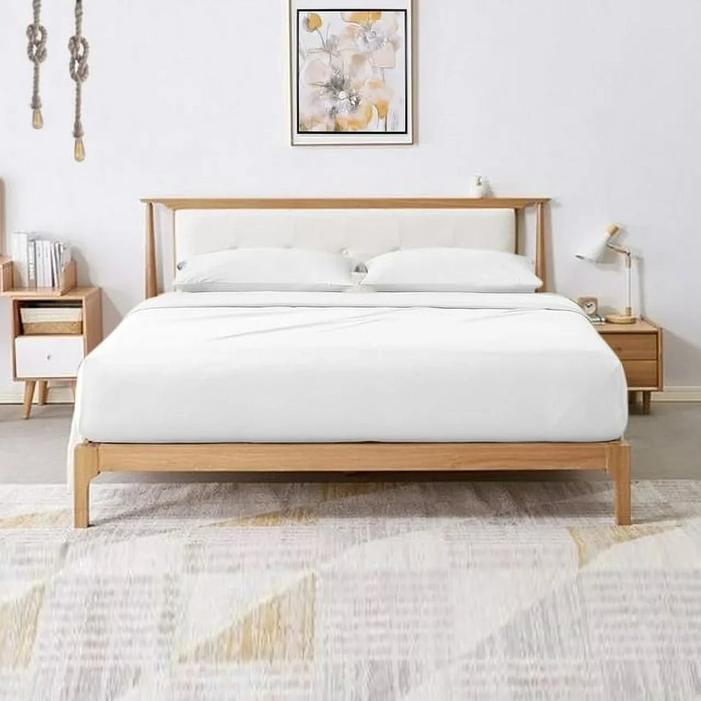 Hotel Brand 1000 Thread Count 6-Piece Extra Deep Pocket Super Soft Sheet Set Fit Upto 34 Inches Deep Pocket, Solid Pattern, 100% Egyptian Cotton @ 'hotellinen' (Queen, White)