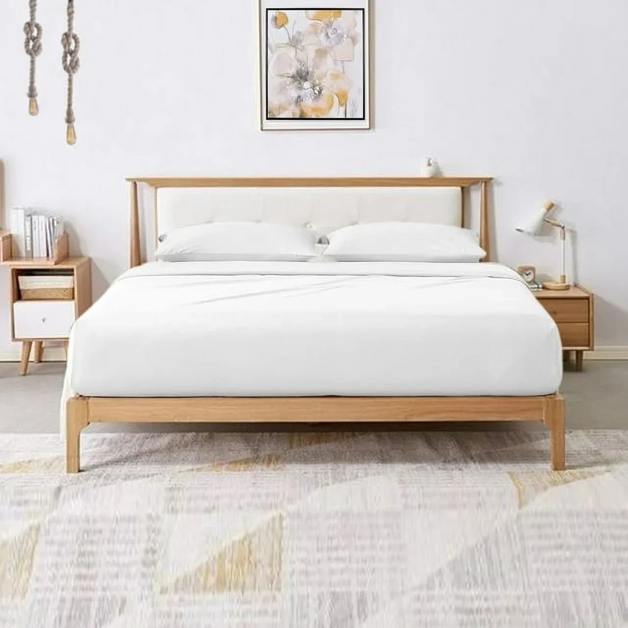 Hotel Brand 1000 Thread Count 6-Piece Extra Deep Pocket Super Soft Sheet Set Fit Upto 34 Inches Deep Pocket, Solid Pattern, 100% Egyptian Cotton @ 'hotellinen' (Queen, White)