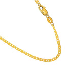 10k Solid Yellow Gold 2.3 mm Mariner Chain Anklet, Lobster Claw Clasp - 10 Inches, 1.7gr.