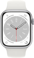 Restored Watch Gen 8 Series 8 45mm Silver Aluminum - White Sport Band MP6P3LL/A (Refurbished)