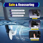 2 Stroke 3.6 HP Gasoline Outboard Motor, 55cc Fishing Boat Engine with Water Cooling System Clutch Control Midnight