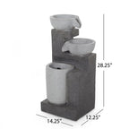 Colquitt Outdoor Modern 3 Tier Fountain, Multi-Gray
