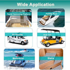 HJDECK EVA Foam Faux Teak Boat Decking Sheet/Carpet Self-Adhesive Non-Skid Fits for Sea Deck Marine Yacht RV Boat Flooring Mats/Decking Pad 94"x 35"