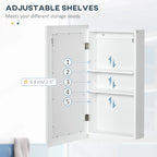 kleankin Bathroom Medicine Cabinet, Wall Mounted Mirror Cabinet, White