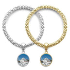 Giant Luxury Cruise Ship Poster Lover Bracelet Bangle Edge Jewelry Couple Chain