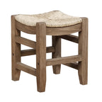 Alaterre Newport Set of Two 18"H Wood Stools with Rush Seats