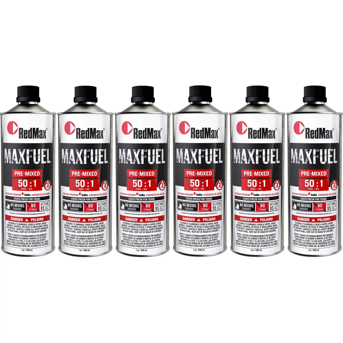 RedMax 581158801 Pre-Mixed 50:1 Fuel Oil 6 Quart Pack 2-Cycle Engines 94 Octane