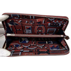 Pre-Owned Hermes Long Wallet Azap Bordeaux Rouge Glenat Silk In Leather Epson HERMES Round Ladies (Good)