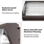 Antec 40W Outdoor LED Wall Pack Light, 5000 People 5000K, 100-277VAC, UL/DLC , IP65 Weather Resistant,