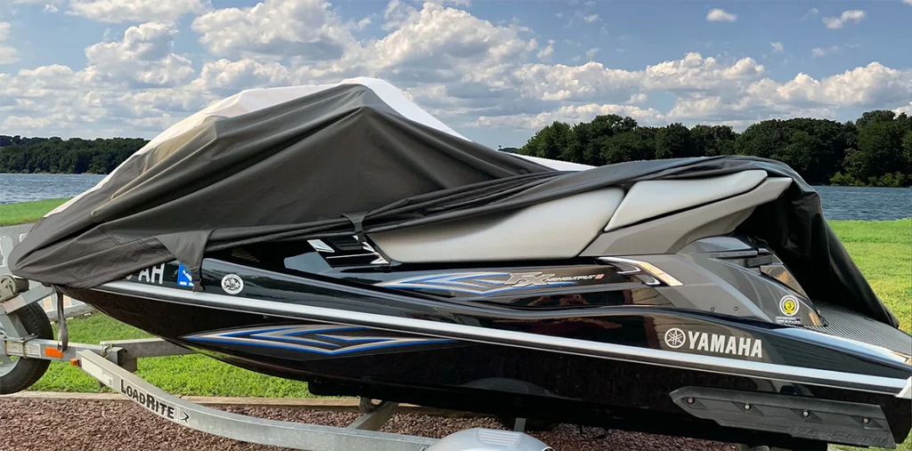 SUPER HEAVY-DUTY PWC JetSki Cover Compatible for Polaris SLX PRO 785 1997 1998 1999 Jet Ski Trailerable Cover Ebony 1-2 Seater