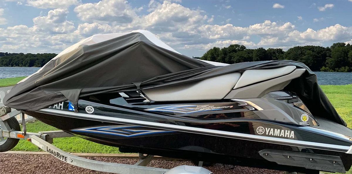 SUPER HEAVY-DUTY PWC JetSki Cover Compatible for Polaris SLX PRO 785 1997 1998 1999 Jet Ski Trailerable Cover Ebony 1-2 Seater
