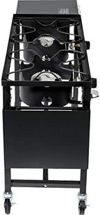 Outdoor Camping Propane Double Burner Stove 2 Folding Cook Cooking Station Stand Picnic BBQ Grill 58,000 BTU, Midnight