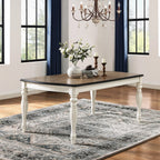 Roundhill Furniture Belleza French Country 5-Piece Dining Set in Antique White and Weathered Oak Finish