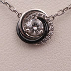 Pre-Owned CARTIER Cartier Trinity necklace CRB7224532 K18WG ceramic diamond white gold Dark Final Point 750 (Good)