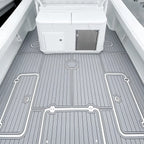 HJDECK EVA Foam Faux Teak Boat Decking Sheet/Carpet Self-Adhesive Non-Skid Fits for Sea Deck Marine Yacht RV Boat Flooring Mats/Decking Pad 94"x 35"