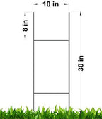 Stake, 50 Metal Stake 10x30 inch x 9 Gauge Galvanized Wire Stake use with 4mm Corrugated Plastic Sign 4mm or 5mm, Pack of 50 Pieces Stake 30'' Tall and 10'' Wide Ship Same Day