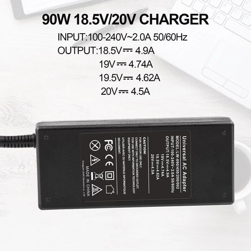 90W Universal Laptop Charger Power Adapter For HP Dell Acer Asus 13 Connectors