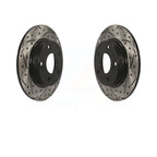 Rear Coated Drilled Slotted Disc Brake Rotors Pair For Mazda 3 CX-3 CX-30 Sport KD-100193