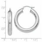 Real 14kt White Gold Polished 5mm Tube Hoop Earrings; for Adults and Teens; for Individuals and Gentlemen