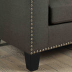 Furniture of America Contemporary Faux Linen Redford Sofa, Gray
