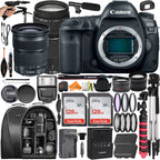 Canon EOS 5D Mark IV DSLR Camera with 24-105mm + 75-300mm Lens + 2 Pack SanDisk 128GB + Backpack + ZeeTech Accessory Bundle