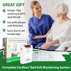 Smart Caregiver Cordless Bed Exit Monitoring System Alarm with Bed Pressure Sensing Pad - Help Prevent Falls and Wandering While Edge 2 Piece Set
