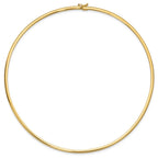 14k 3mm Domed Omega Necklace QOD3-18