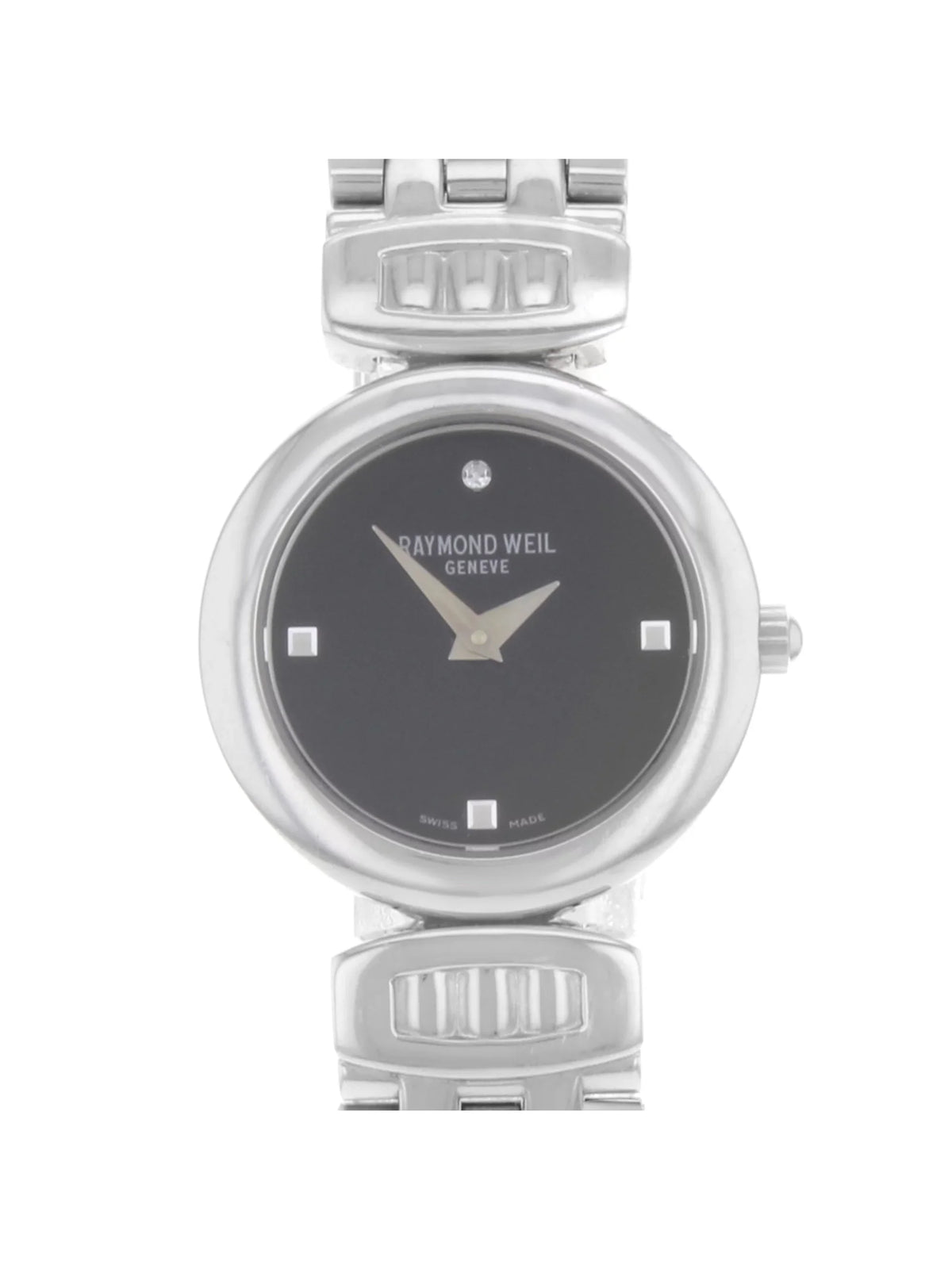 Pre-Owned Raymond Weil Chorus Steel Midnight Face Gemstone Ladies Watch 5890-ST-20082 (Good)