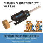 Spyder 600034H 3 in. Rapid Core Eject Tungsten Carbide Tipped Hole Saw, Midnight