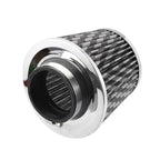 1pcs 2.7" 70mm Reducer Ring Inlet Cold Air Intake Cone Individuals Washable Clamp on Dry Air Filter Carbon Fiber Pattern