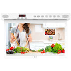 Sylvox 15.6" Kitchen TV Flap down Smart TV Android 11.0 Supports Timing Bluetooth WiFi Foldable Under Cabinet TV