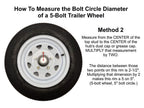 Pair of 5-Bolt on 5 Inch Trailer Hub Assemblies - Includes (2) Square Stock 1-3/8 Inch To 1-1/16 Inch Tapered Spindles &amp; Bearings