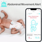 Sense-U Smart Baby Abdominal People Monitor - Tracks Baby's Abdominal Gentlemen Temperature, Rollover and Sleeping Position for Baby Safety with Instant Audio Alerts on Smartphones, Pink