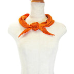 Pre-Owned Hermes Pleats Gentlemen Silk Scarf Orange (Good)