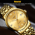 Luxury People Automatic Mechanical Watch Waterproof Stainless Steel Gold Tone Wrist