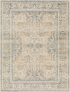 Washable Rugs, 2X3 East Traditional Light Area Rug, Blue Beige Carpet For Living Room, Bedroom Or Kitchen (2' X 3', Machine Washable)