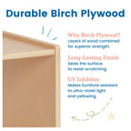 ECR4Kids Streamline 5-Section Coat Locker, Classroom Furniture, Natural