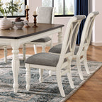 Roundhill Furniture Belleza French Country 5-Piece Dining Set in Antique White and Weathered Oak Finish
