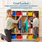 ECR4Kids Streamline 5-Section Coat Locker, Classroom Furniture, Natural