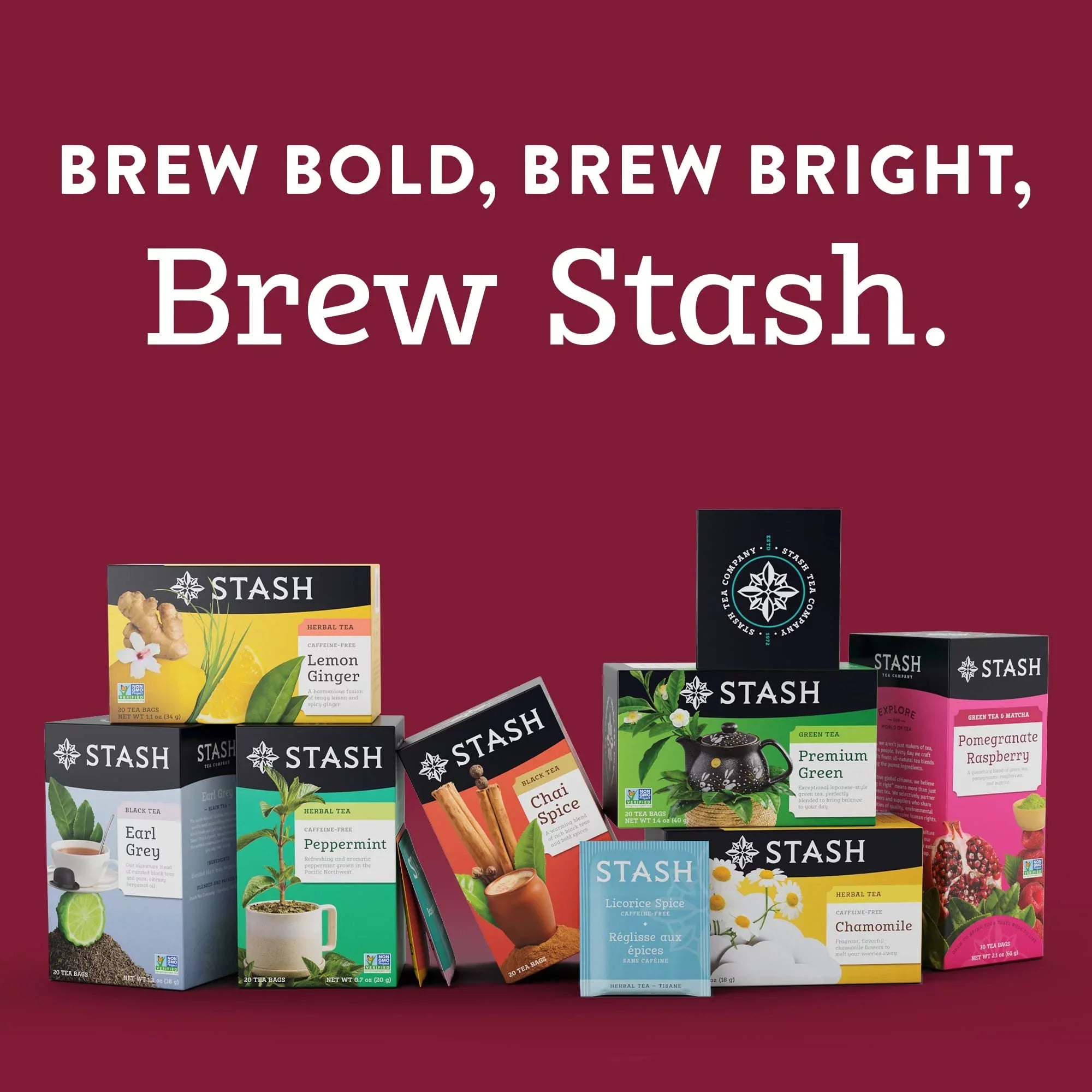 Stash Tea Chai Green Tea - Caffeinated, Non-GMO Project Verified Premium Tea with No Artificial Ingredients, 20 Count (Pack of 6) - 120 Bags Total