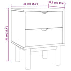 Htovila Bedside Cabinet OTTA Brown&White 18.1"x15.6"x22.4" Solid Wood Pine