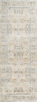 Washable Rugs, 2X3 East Traditional Light Area Rug, Blue Beige Carpet For Living Room, Bedroom Or Kitchen (2' X 3', Machine Washable)